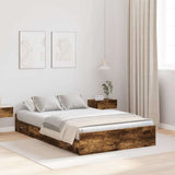 Storage Bed Frame Smoked Oak 120 x 190 cm Engineered Wood 3335329