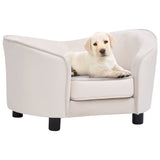 Dog Sofa Cream 69x49x40 cm Plush and Faux Leather 171036