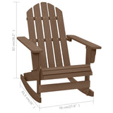Garden Rocking Chair Natural Brown Hardwood, Pinewood Medium 45705