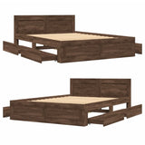 Bed Frame with Headboard without Mattress Brown Oak 120x200 cm 3295575