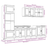 7 Piece Kitchen Cabinet Set "Kalmar" Smoked Oak Engineered Wood 3314756