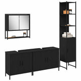 Bathroom Furniture Set with Door 4 pcs Black 33 x 33 x 185.5 cm 3334417