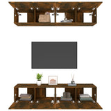 TV Cabinets 4 pcs Smoked Oak 80x30x30 cm Engineered Wood 3114187