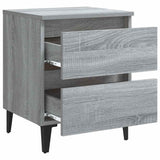 813131 Bed Cabinets with Metal Legs 2 pcs Grey Sonoma 40x35x50 cm