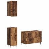 3 Piece Bathroom Cabinet Set ZWOLLE Old Wood Engineered Wood 3417763