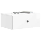 Wall-Mounted Bedside Cabinet High Gloss White 49 x 34.5 x 20 cm 899133