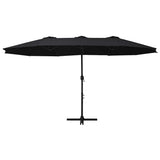 Garden Parasol with Aluminium Pole 460x270 cm Black 47302