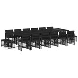 17 Piece Garden Dining Set with Cushions Black Poly Rattan 3211003