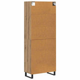 Highboard 2 pcs Artisan Oak Engineered Wood and Glass 3403196