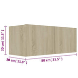 3 Piece TV Cabinet Set Sonoma Oak Engineered Wood 3078973