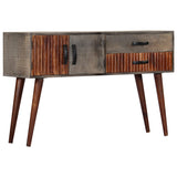 Console Table Grey 120x35x75 cm Solid Rough Mango Wood 282742