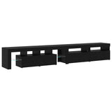 TV Cabinet 3 pcs Black Oak 260 x 37 x 40 cm Engineered Wood 3332493
