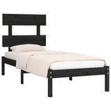 Bed Frame without Mattress Black 100x200 cm Solid Wood 3104667