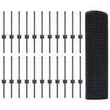 Fence with Post Grey 0.4 x 50 m Steel and PVC 3336617