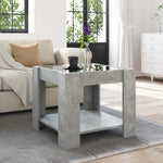 ZNTS Coffee Table with LED Concrete Grey 53x53x45 cm Engineered Wood 847542