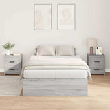 Storage Bed Frame Grey Sonoma 120 x 190 cm Engineered Wood 3335426