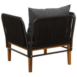 Garden Chair with Cushions Solid Acacia Wood & Rope Natural 42022074