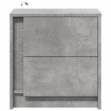 ZNTS Bedside Cabinets with LED Lights 2 pcs Concrete Grey Engineered Wood 852054