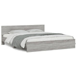 Bed Frame Grey Sonoma Engineered wood, Plywood Super King Durable 3207467