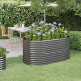 Garden Raised Bed Galvanised Steel 152x80x68 cm Grey 318949