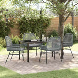 Garden Dining Set 5 pcs Grey Poly Rattan 3380886