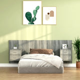 Bed Headboard with Cabinets Grey Sonoma Engineered Wood 3115690