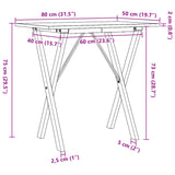 ZNTS Dining Table X-Frame 80x50x75 cm Solid Wood Pine and Steel 3282694