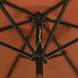 Garden Parasol with LED Lights Terracotta 200x211 cm Aluminium 313562