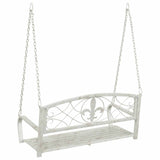 Swing Bench Steel 110.5 x 59 x 55 cm Antique White 42038694