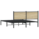 Metal Bed Frame without Mattress Sonoma Oak 140x190 cm 4007716