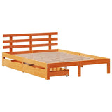 Bed Frame with Drawers without Mattress Wax Brown 140x190 cm 3302024