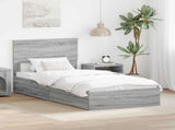 Storage Bed with Drawer Grey Sonoma 90 x 190 cm Engineered Wood 3410845
