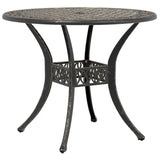 ZNTS Garden Table Bronze Ø90x75 cm Cast Aluminium 4002807