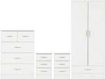 ZNTS Nevada 2 Door 1 Drawer Wardrobe Bedroom Set 100-108-026