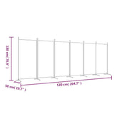 6-Panel Room Divider Brown 520x180 cm Fabric 350271