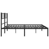 Metal Bed Frame without Mattress with Headboard Black 193x203cm 372283