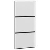 Sliding Door Black 102.5x205 cm Tempered Glass and Aluminium 155200