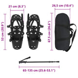 3 in 1 Snowshoes Black 53 x 21 cm Aluminum and HDPE 42021424