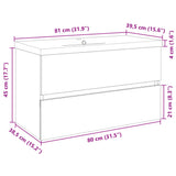 2 Piece Bathroom Furniture Set Ceramic and Engineered Wood 3307659