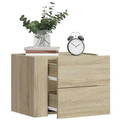 ZNTS Wall-mounted Bedside Cabinets 2 pcs Sonoma Oak 45x30x35 cm 848330