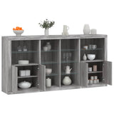Sideboard with LED Lights Grey Sonoma 202x37x100 cm 3209189