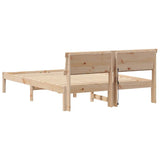 Bed Frame with Headboard Brown 135 x 190 cm Solid Pine Wood 872827