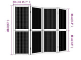 Room Divider 4 Panels Brown Solid Wood Paulownia 358817