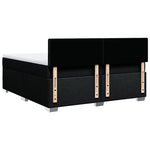 ZNTS Box Spring Bed with Mattress Black 180x200 cm Fabric 3285983