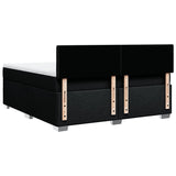 ZNTS Box Spring Bed with Mattress Black 180x200 cm Fabric 3285983