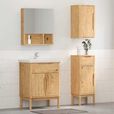 Bathroom Furniture Set FLORO 3 pcs Wax Brown Solid Pine Wood 3385883
