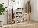 Shoe Rack with Shelf Natural 88 x 27 x 80 cm Bamboo 42028238