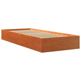 Bed Frame without Mattress Wax Brown 90x190 cm Single Solid Wood Pine 844823
