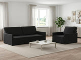 Sofa Set 2 pcs Black Velvet 3433209