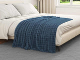 Throw Blankets 6 pcs Navy Blue 150 x 130 cm Fleece 42016957